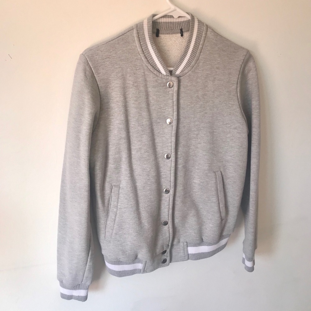 GREY VARSITY JACKET